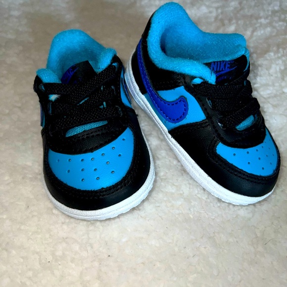 Nike Force 1 Baby Crib Booties Size 2C New in Box Racer Blue - Picture 1 of 8